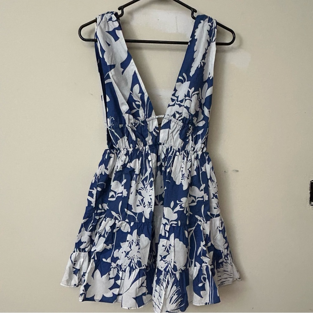 NWT Cotton Candy Blue and White Backless Dress
